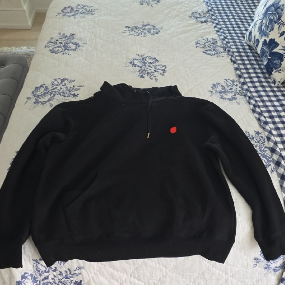 Black Hoodie with Red Detail